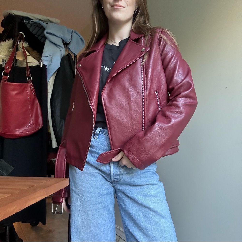 Forever 21 Red Leather Jacket